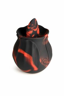 BLOOMGASM - Black Kiss Rimmende Roos Vibrator - Rood/Zwart