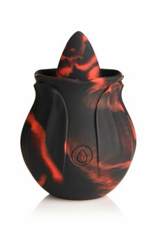 BLOOMGASM - Black Kiss Rimmende Roos Vibrator - Rood/Zwart