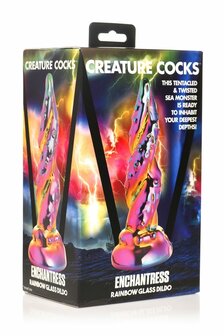 Creature Cocks - Betoverende Regenboog Glazen Dildo - Geel &amp; Roze