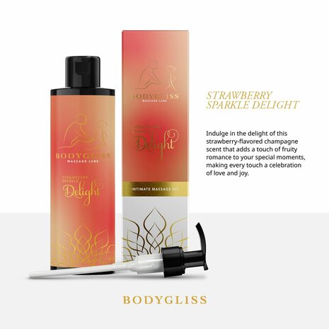 BodyGliss - Massage Olie En Glijmiddel in 1 Aardbei & Champagne - 150 ml