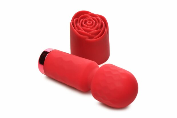 BLOOMGASM - Pleasure Rose Mini Wand Vibrator - Rood