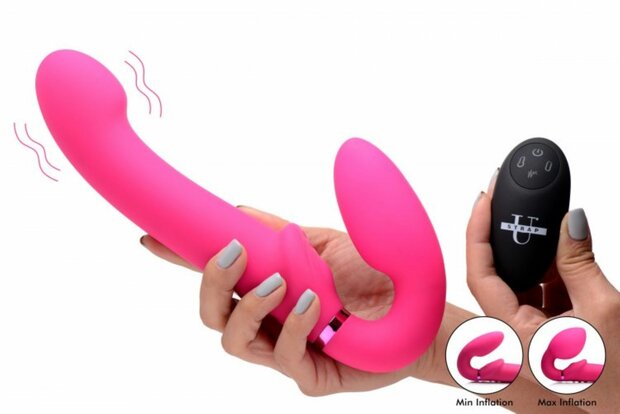 G-Pulse Vibrerende Strapless Strap-On Vibrator Met Afstandsbediening - Roze