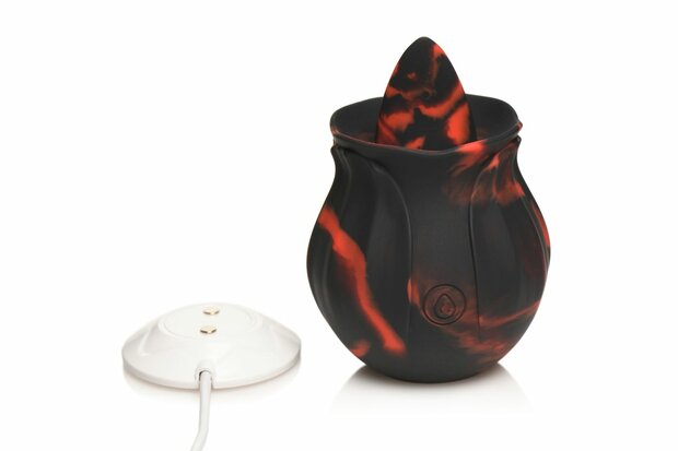 BLOOMGASM - Black Kiss Rimmende Roos Vibrator - Rood/Zwart