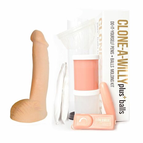 Clone-A-Willy &ndash; Vibrerende Dildo Kit met Ballen &ndash; Beige