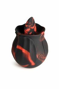 BLOOMGASM - Black Kiss Rimmende Roos Vibrator - Rood/Zwart